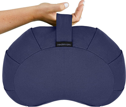 Sedona Zafu Meditation Cushion with Buckwheat Hull Fill - Adjustable Yoga & Pilates Equipment Support - 17in Crescent Cotton Cover