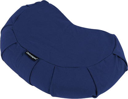 Sedona Zafu Meditation Cushion with Buckwheat Hull Fill - Adjustable Yoga & Pilates Equipment Support - 17in Crescent Cotton Cover