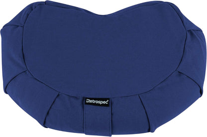Sedona Zafu Meditation Cushion with Buckwheat Hull Fill - Adjustable Yoga & Pilates Equipment Support - 17in Crescent Cotton Cover