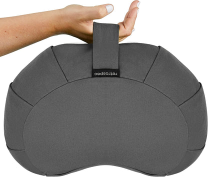 Sedona Zafu Meditation Cushion with Buckwheat Hull Fill - Adjustable Yoga & Pilates Equipment Support - 17in Crescent Cotton Cover