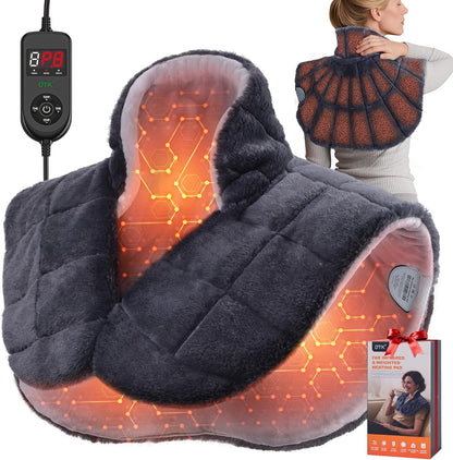 Weighted Heating Pad for Neck Shoulder and Back Pain, 30s Fast Heat