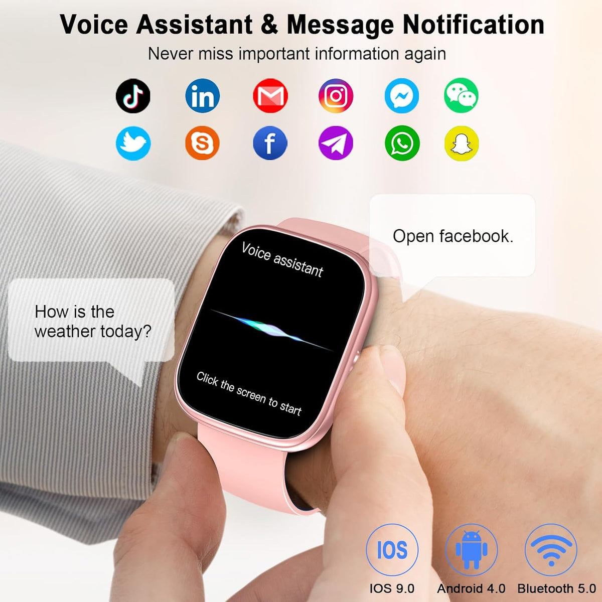 Smart Watch for Women (Answer/Make Call), 1.91"HD Smartwatch with Heart Rate/Sleep Monitor/Pedometer/Calories, 2026 Fitness Watch 110+ Sport Modes IP68 Waterproof Activity Tracker for Android iOS Pink