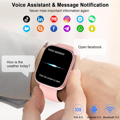 Smart Watch for Women (Answer/Make Call), 1.91"HD Smartwatch with Heart Rate/Sleep Monitor/Pedometer/Calories, 2026 Fitness Watch 110+ Sport Modes IP68 Waterproof Activity Tracker for Android iOS Pink