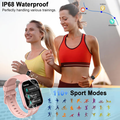Smart Watch for Women (Answer/Make Call), 1.91"HD Smartwatch with Heart Rate/Sleep Monitor/Pedometer/Calories, 2026 Fitness Watch 110+ Sport Modes IP68 Waterproof Activity Tracker for Android iOS Pink