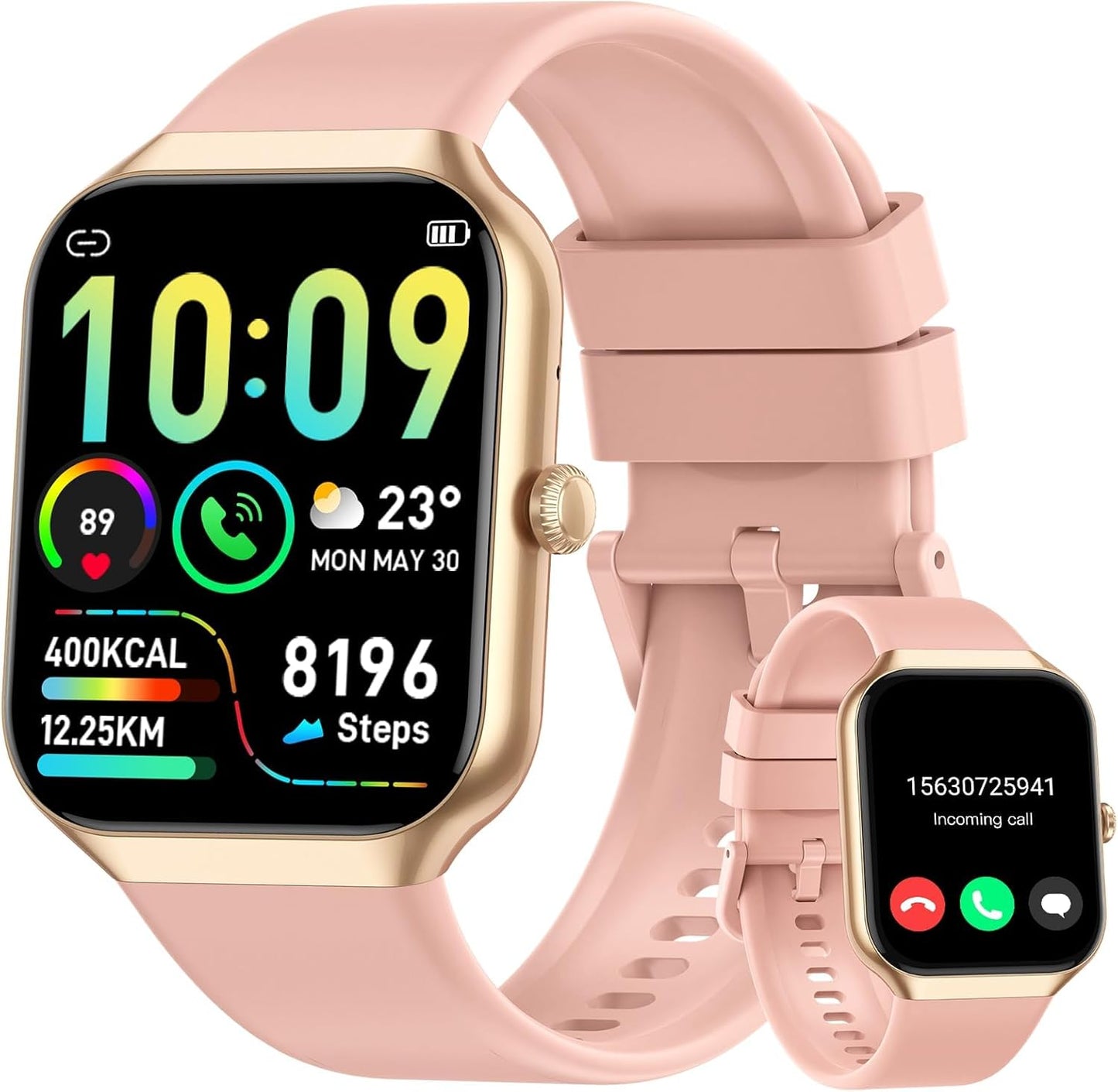 Smart Watch for Women (Answer/Make Call), 1.91"HD Smartwatch with Heart Rate/Sleep Monitor/Pedometer/Calories, 2026 Fitness Watch 110+ Sport Modes IP68 Waterproof Activity Tracker for Android iOS Pink