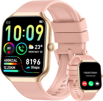 Smart Watch for Women (Answer/Make Call), 1.91"HD Smartwatch with Heart Rate/Sleep Monitor/Pedometer/Calories, 2026 Fitness Watch 110+ Sport Modes IP68 Waterproof Activity Tracker for Android iOS Pink