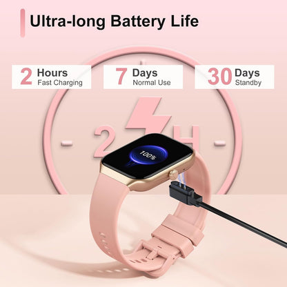 Smart Watch for Women (Answer/Make Call), 1.91"HD Smartwatch with Heart Rate/Sleep Monitor/Pedometer/Calories, 2026 Fitness Watch 110+ Sport Modes IP68 Waterproof Activity Tracker for Android iOS Pink