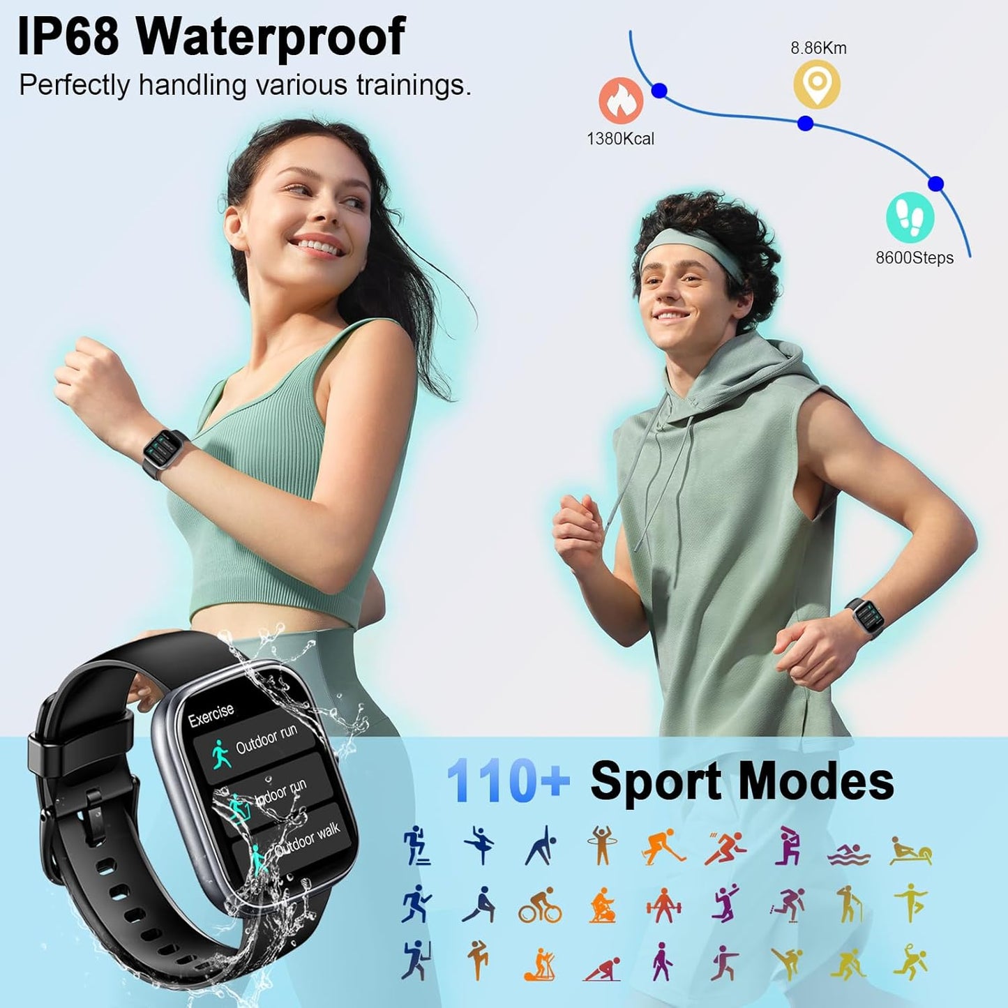 Smart Watch for Women (Answer/Make Call), 1.91"HD Smartwatch with Heart Rate/Sleep Monitor/Pedometer/Calories, 2026 Fitness Watch 110+ Sport Modes IP68 Waterproof Activity Tracker for Android iOS Pink