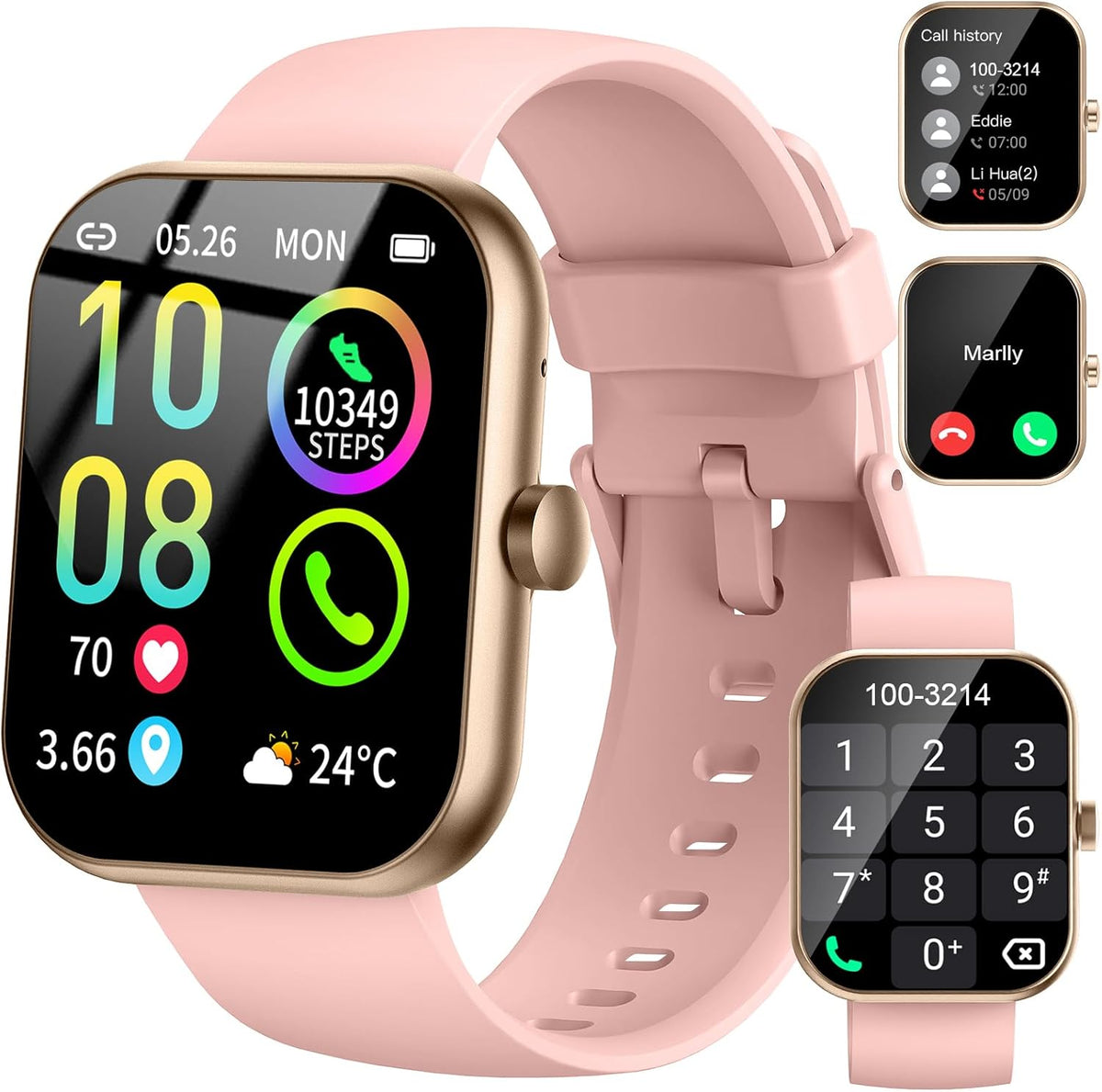 Smart Watch for Women (Answer/Make Call), 1.91"HD Smartwatch with Heart Rate/Sleep Monitor/Pedometer/Calories, 2026 Fitness Watch 110+ Sport Modes IP68 Waterproof Activity Tracker for Android iOS Pink