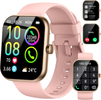 Smart Watch for Women (Answer/Make Call), 1.91"HD Smartwatch with Heart Rate/Sleep Monitor/Pedometer/Calories, 2026 Fitness Watch 110+ Sport Modes IP68 Waterproof Activity Tracker for Android iOS Pink