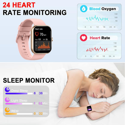 Smart Watch for Women (Answer/Make Call), 1.91"HD Smartwatch with Heart Rate/Sleep Monitor/Pedometer/Calories, 2026 Fitness Watch 110+ Sport Modes IP68 Waterproof Activity Tracker for Android iOS Pink