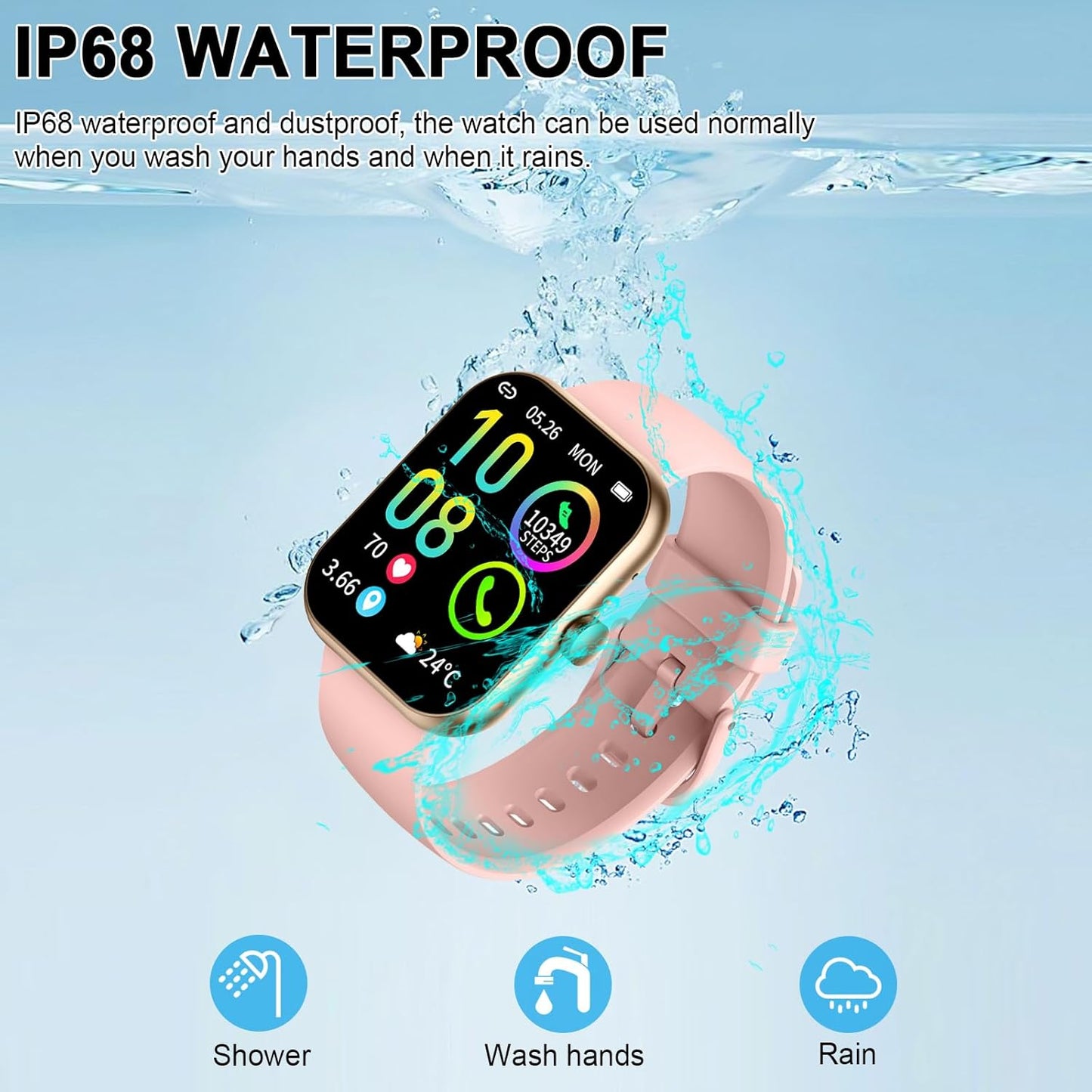 Smart Watch for Women (Answer/Make Call), 1.91"HD Smartwatch with Heart Rate/Sleep Monitor/Pedometer/Calories, 2026 Fitness Watch 110+ Sport Modes IP68 Waterproof Activity Tracker for Android iOS Pink