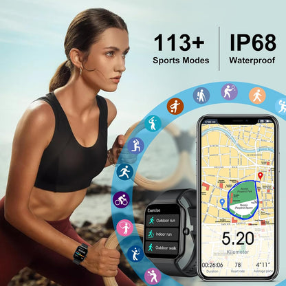 Smart Watch for Women (Answer/Make Call), 1.91"HD Smartwatch with Heart Rate/Sleep Monitor/Pedometer/Calories, 2026 Fitness Watch 110+ Sport Modes IP68 Waterproof Activity Tracker for Android iOS Pink