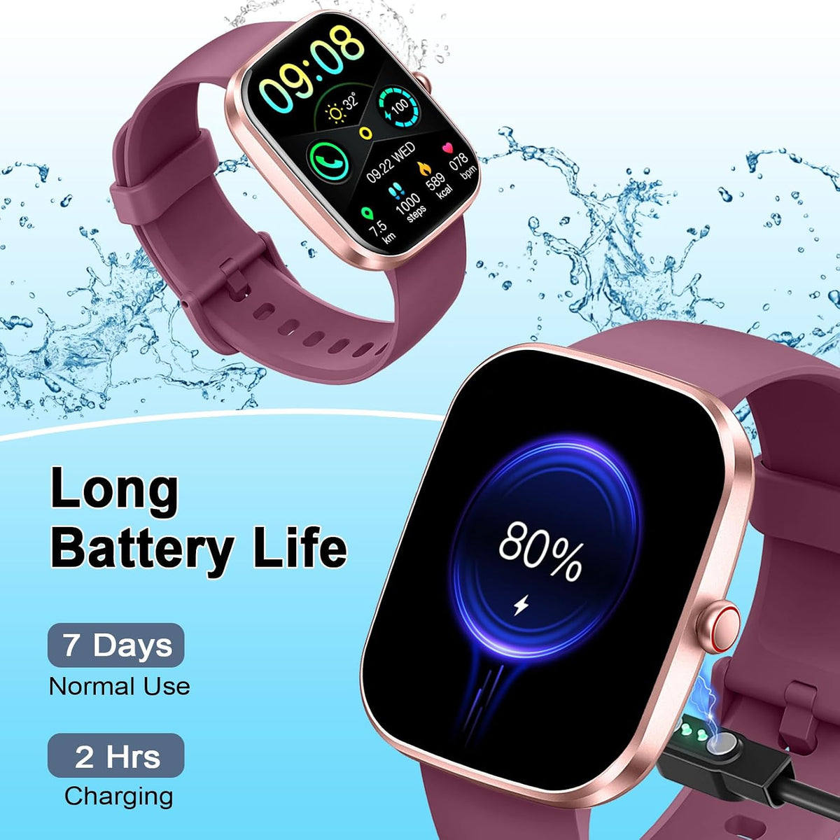 Smart Watch for Women (Answer/Make Call), 1.91"HD Smartwatch with Heart Rate/Sleep Monitor/Pedometer/Calories, 2026 Fitness Watch 110+ Sport Modes IP68 Waterproof Activity Tracker for Android iOS Pink