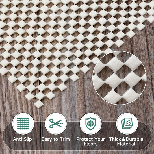 Non Slip Rug Pad Rug Gripper for Hardwood Floors, Extra Thick Non Slip Mat Under Carpet (2'x3')