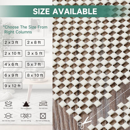 Non Slip Rug Pad Rug Gripper for Hardwood Floors, Extra Thick Non Slip Mat Under Carpet (2'x3')