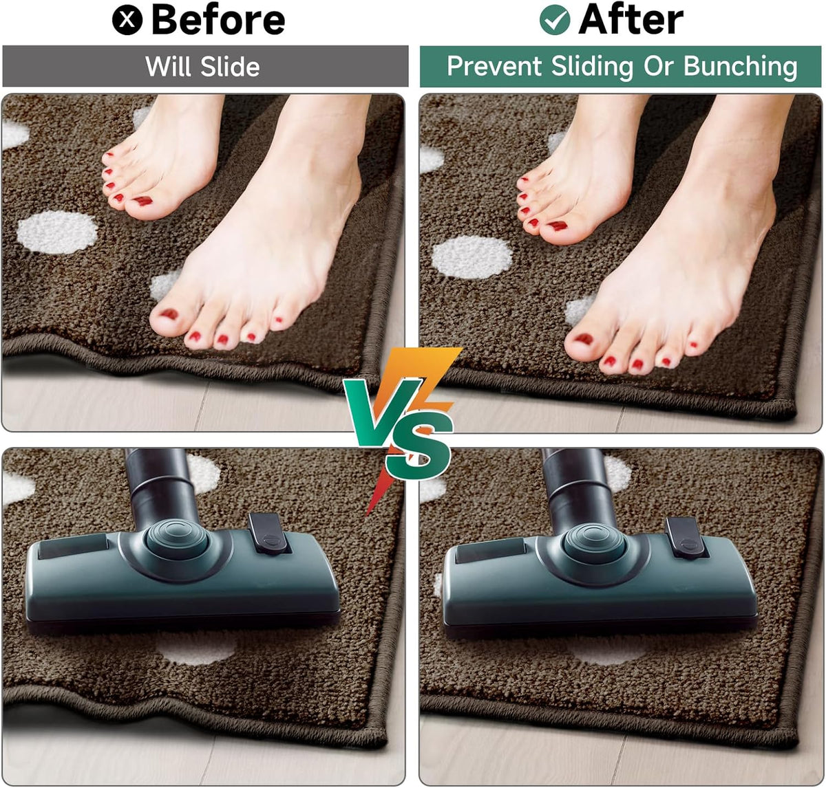 Non Slip Rug Pad Rug Gripper for Hardwood Floors, Extra Thick Non Slip Mat Under Carpet (2'x3')