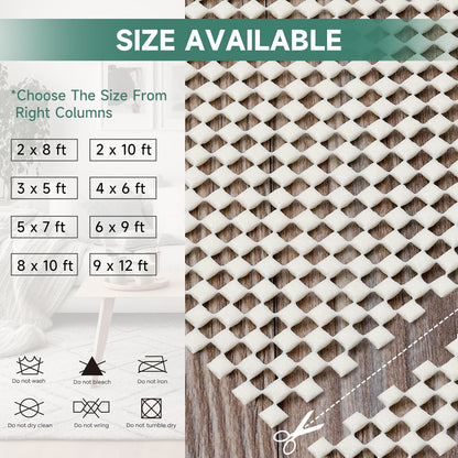 Non Slip Rug Pad Rug Gripper for Hardwood Floors, Extra Thick Non Slip Mat Under Carpet (2'x3')