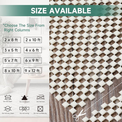 Non Slip Rug Pad Rug Gripper for Hardwood Floors, Extra Thick Non Slip Mat Under Carpet (2'x3')
