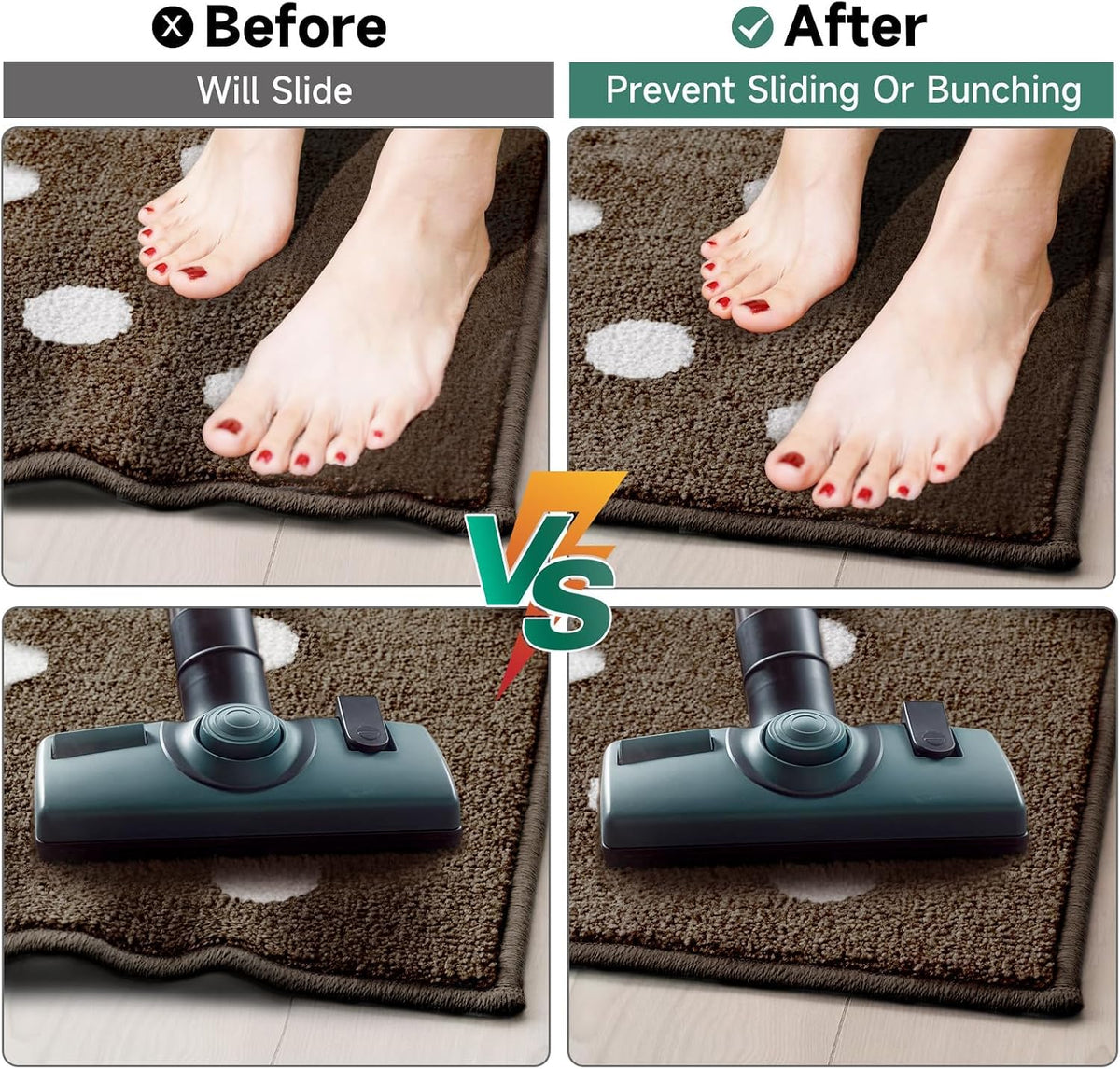 Non Slip Rug Pad Rug Gripper for Hardwood Floors, Extra Thick Non Slip Mat Under Carpet (2'x3')