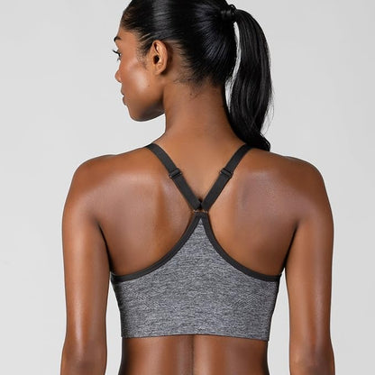 New Balance Women's Sports Bras 3 Pack, Seamless Cami, Removable Pads, Medium Impact Gym Sports Bra for Women, Workout Set