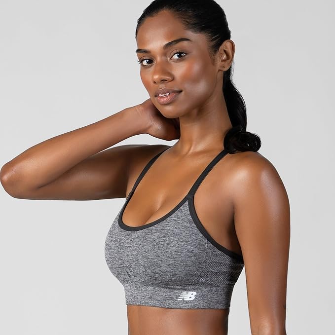 New Balance Women's Sports Bras 3 Pack, Seamless Cami, Removable Pads, Medium Impact Gym Sports Bra for Women, Workout Set