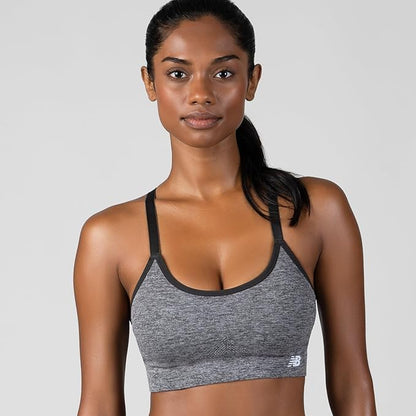 New Balance Women's Sports Bras 3 Pack, Seamless Cami, Removable Pads, Medium Impact Gym Sports Bra for Women, Workout Set