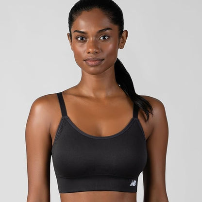 New Balance Women's Sports Bras 3 Pack, Seamless Cami, Removable Pads, Medium Impact Gym Sports Bra for Women, Workout Set