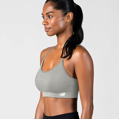 New Balance Women's Sports Bras 3 Pack, Seamless Cami, Removable Pads, Medium Impact Gym Sports Bra for Women, Workout Set