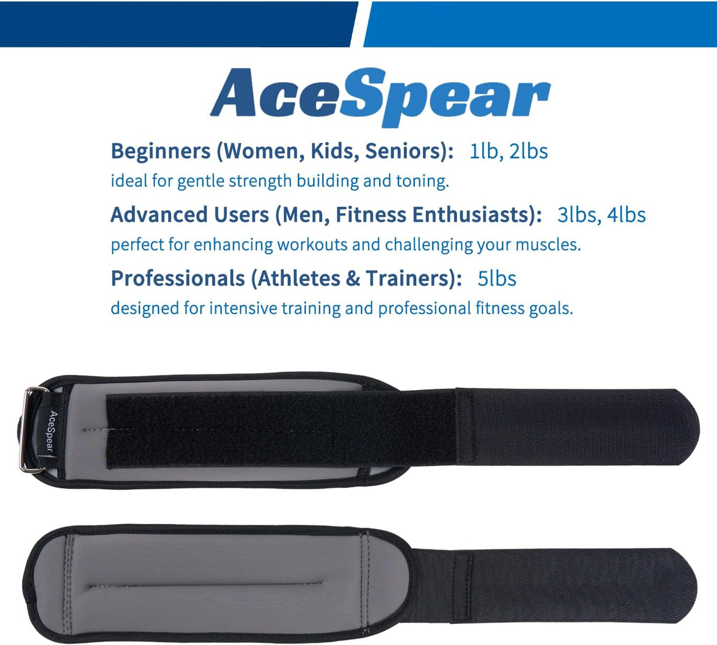 Ankle Weights Sets for Men Women Kids 1lb 2lb 3lb 4lb 5lb Leg Weights Arm Wrist Weights Gym for Foot Exercise Training Workout Walking Jogging Yoga