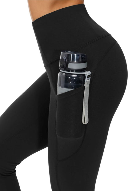 Thick High Waist Yoga Pants with Pockets, Tummy Control Workout Running Yoga Leggings for Women - Colors A