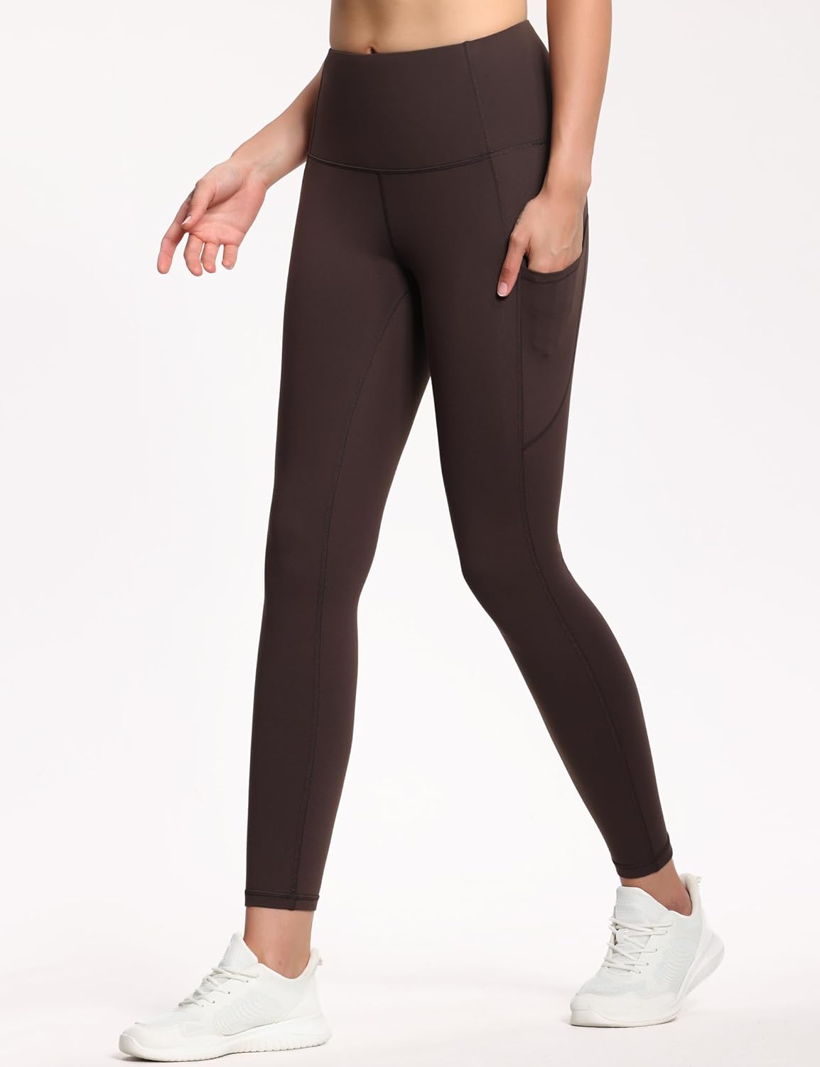 Thick High Waist Yoga Pants with Pockets, Tummy Control Workout Running Yoga Leggings for Women - Colors A