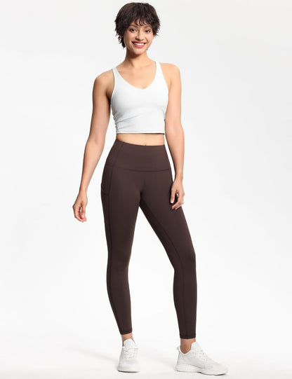Thick High Waist Yoga Pants with Pockets, Tummy Control Workout Running Yoga Leggings for Women - Colors A