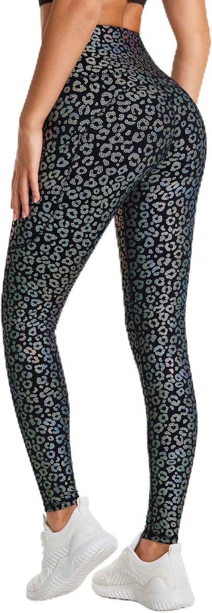 Thick High Waist Yoga Pants with Pockets, Tummy Control Workout Running Yoga Leggings for Women - Colors A