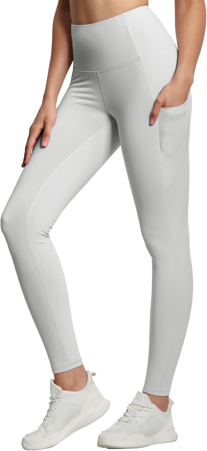 Thick High Waist Yoga Pants with Pockets, Tummy Control Workout Running Yoga Leggings for Women - Colors A