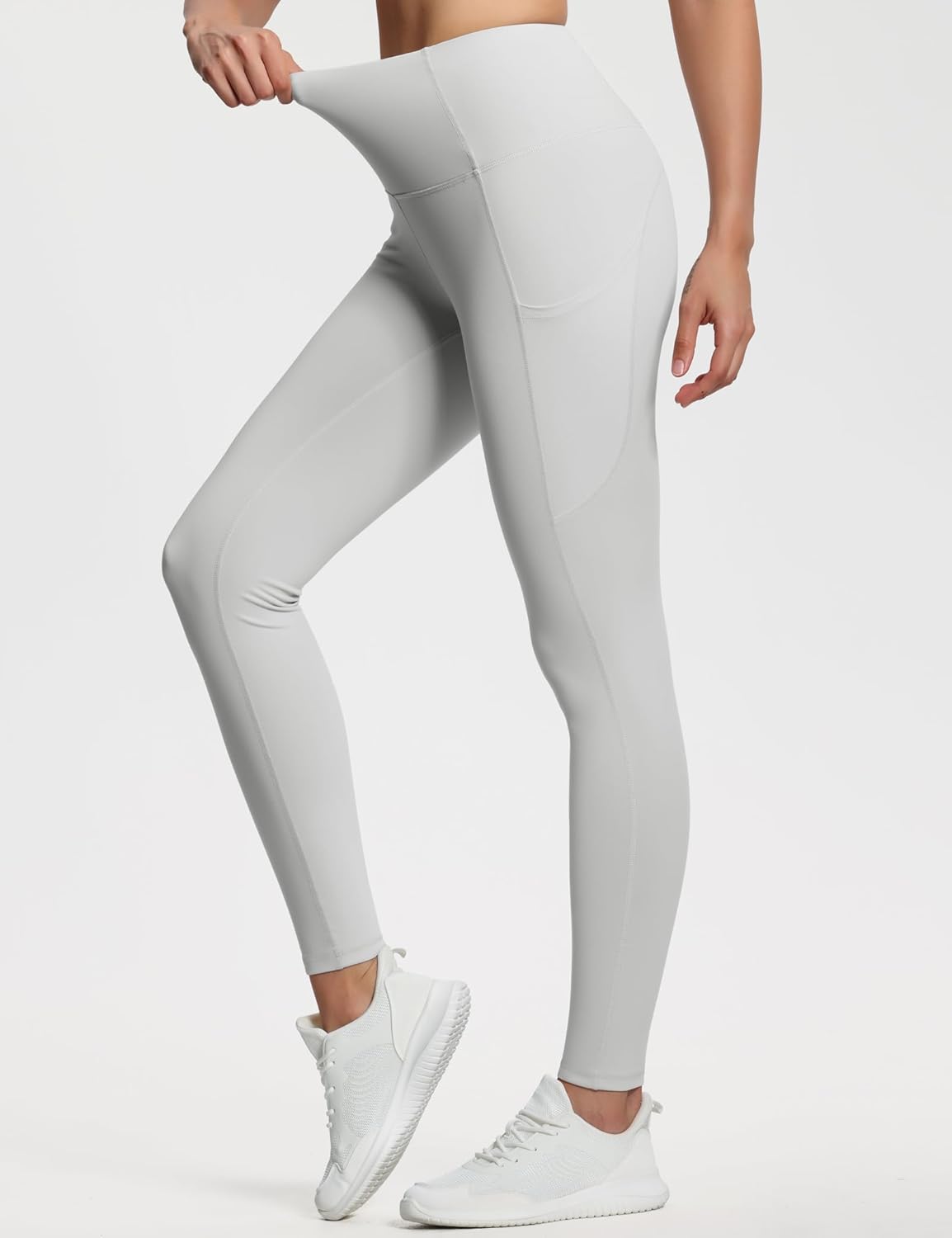 Thick High Waist Yoga Pants with Pockets, Tummy Control Workout Running Yoga Leggings for Women - Colors A
