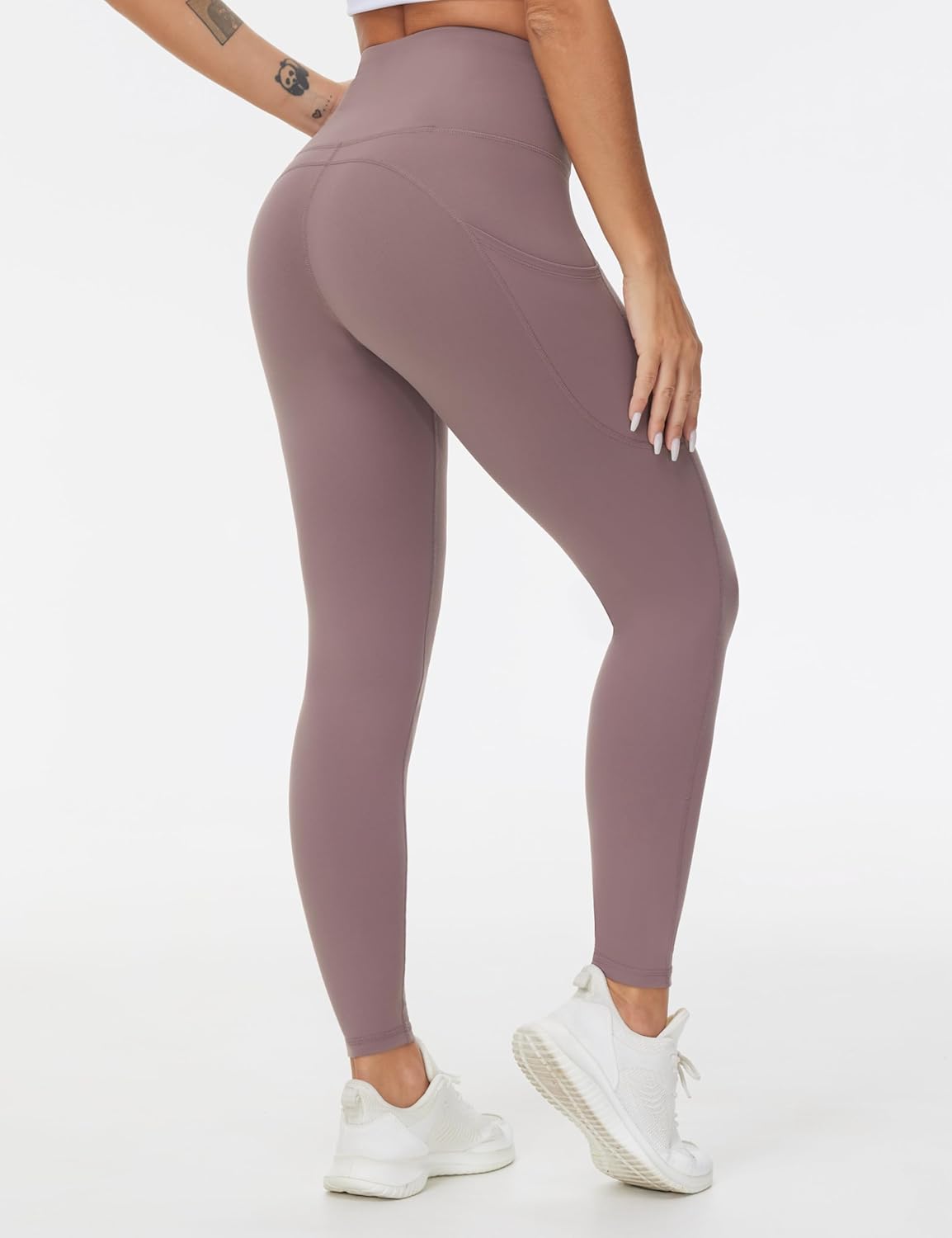 Thick High Waist Yoga Pants with Pockets, Tummy Control Workout Running Yoga Leggings for Women - Colors A