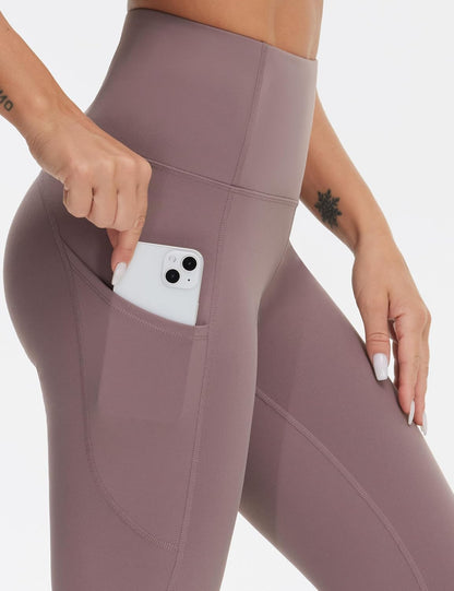 Thick High Waist Yoga Pants with Pockets, Tummy Control Workout Running Yoga Leggings for Women - Colors A