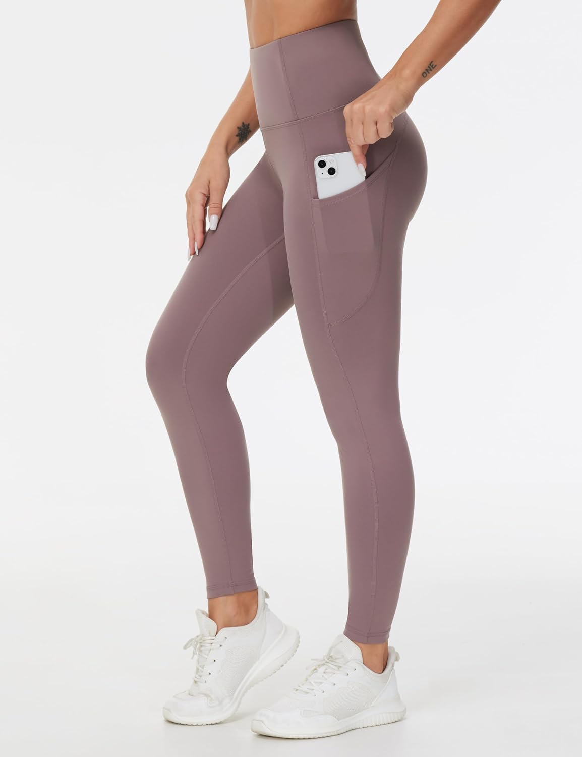 Thick High Waist Yoga Pants with Pockets, Tummy Control Workout Running Yoga Leggings for Women - Colors A