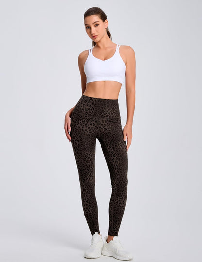 Thick High Waist Yoga Pants with Pockets, Tummy Control Workout Running Yoga Leggings for Women - Colors A