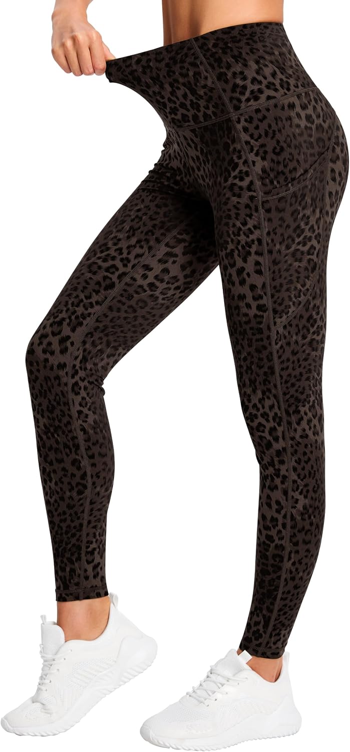 Thick High Waist Yoga Pants with Pockets, Tummy Control Workout Running Yoga Leggings for Women - Colors A
