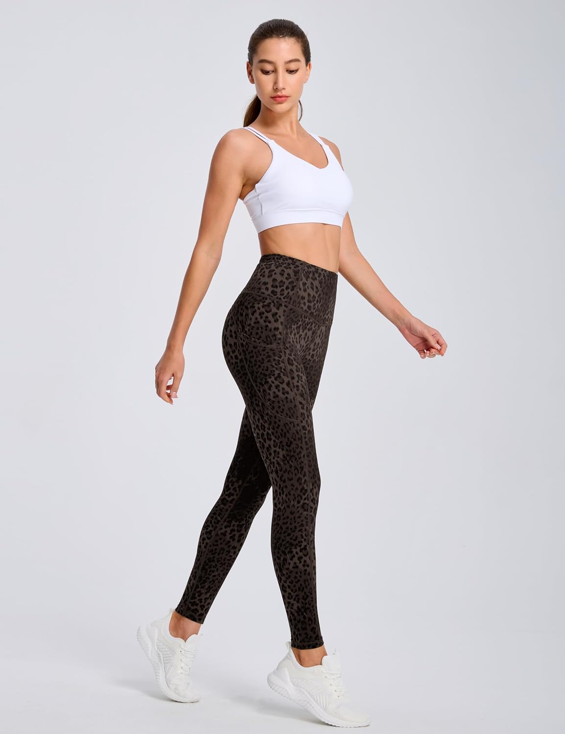 Thick High Waist Yoga Pants with Pockets, Tummy Control Workout Running Yoga Leggings for Women - Colors A