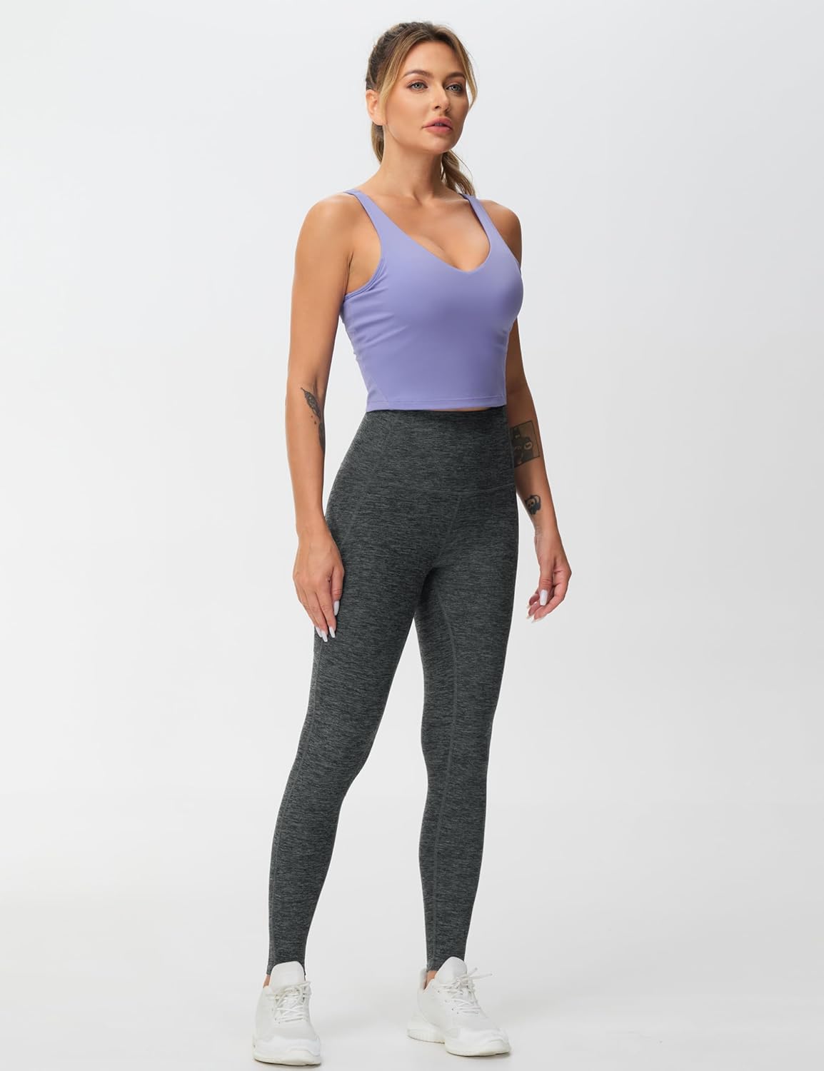 Thick High Waist Yoga Pants with Pockets, Tummy Control Workout Running Yoga Leggings for Women - Colors A