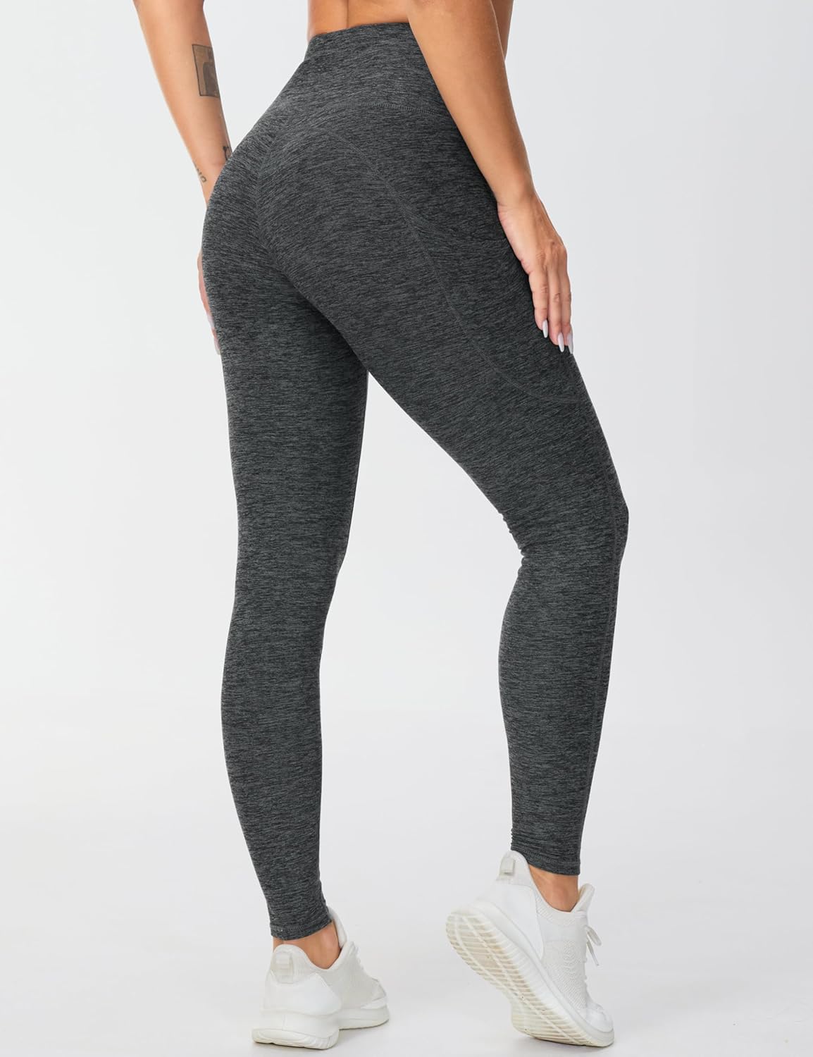 Thick High Waist Yoga Pants with Pockets, Tummy Control Workout Running Yoga Leggings for Women - Colors A