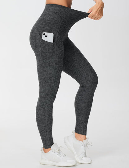 Thick High Waist Yoga Pants with Pockets, Tummy Control Workout Running Yoga Leggings for Women - Colors A
