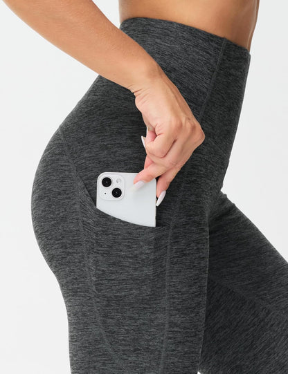 Thick High Waist Yoga Pants with Pockets, Tummy Control Workout Running Yoga Leggings for Women - Colors A