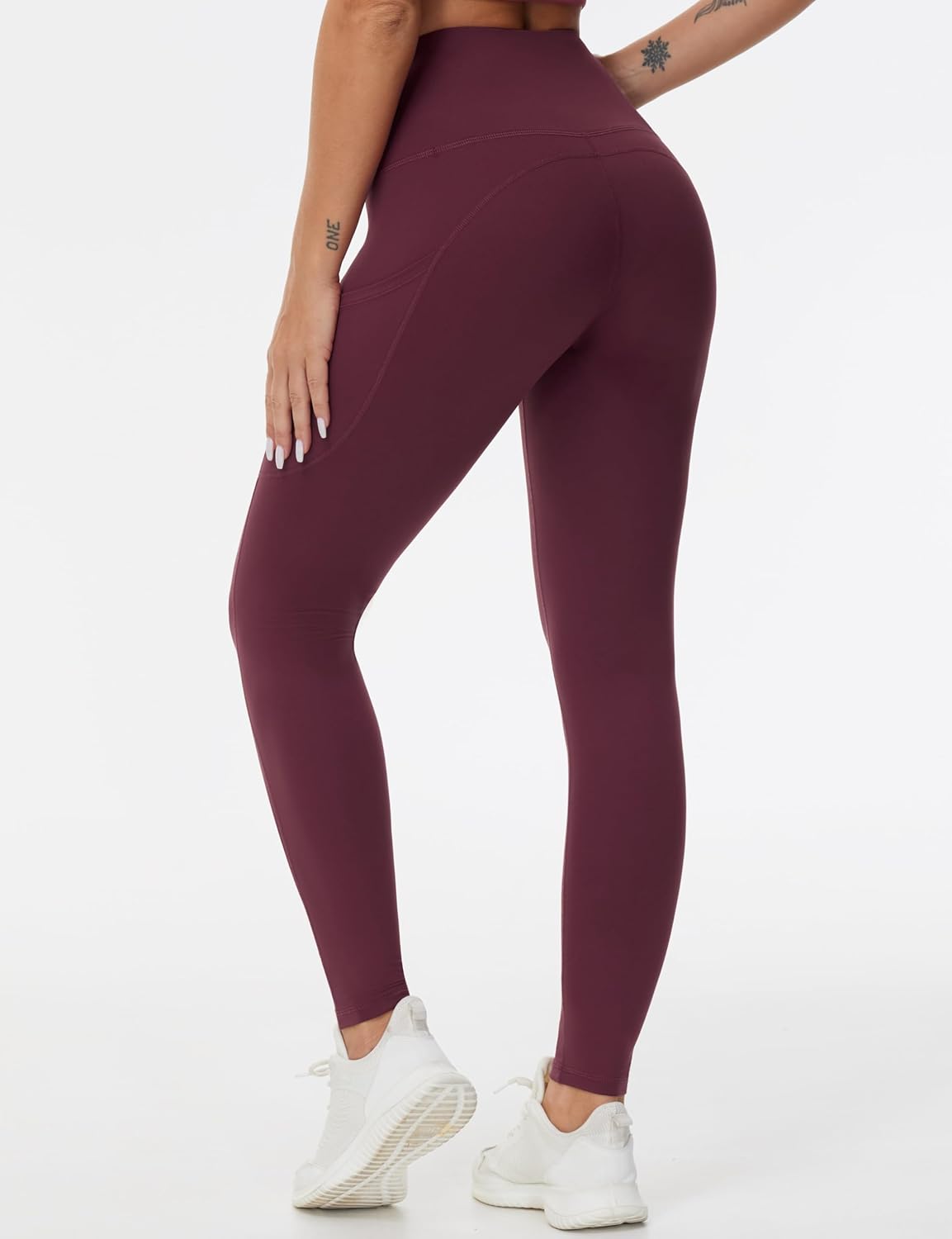 Thick High Waist Yoga Pants with Pockets, Tummy Control Workout Running Yoga Leggings for Women - Colors A