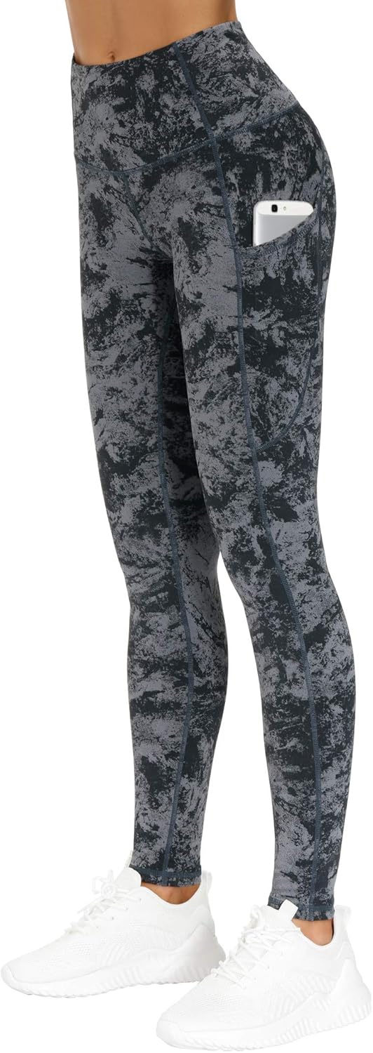 Thick High Waist Yoga Pants with Pockets, Tummy Control Workout Running Yoga Leggings for Women - Colors A