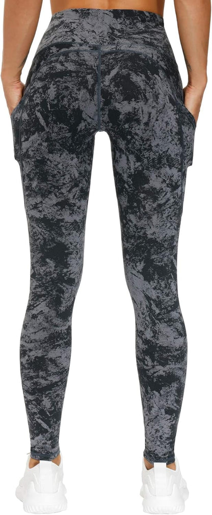 Thick High Waist Yoga Pants with Pockets, Tummy Control Workout Running Yoga Leggings for Women - Colors A