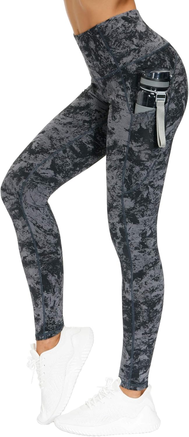 Thick High Waist Yoga Pants with Pockets, Tummy Control Workout Running Yoga Leggings for Women - Colors A